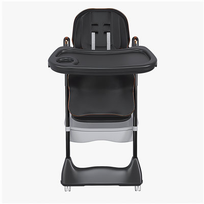 Adjustable Baby High Chair 0-6 Years – Portable Infant Feeding Seat with Safety Belt, Silent Lockable Wheels & Easy-Clean Design for Home, Dining, Living Room, Bedroom (Black)