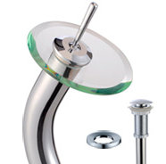 Lavabo de salle de bain vasque circulaire en verre de cuivre avec robinet et trop-plein