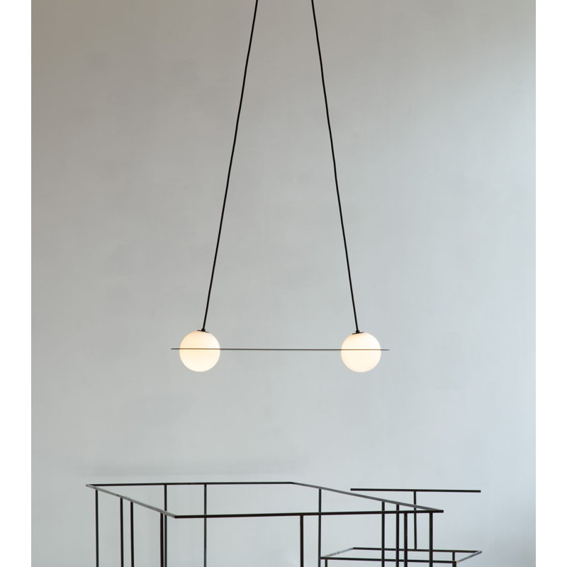Luminaire suspendu linéaire à 2 lumières pour îlot de cuisine Leahna