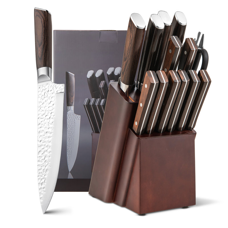 Costway 15 Piece Stainless Steel Knife Block Set