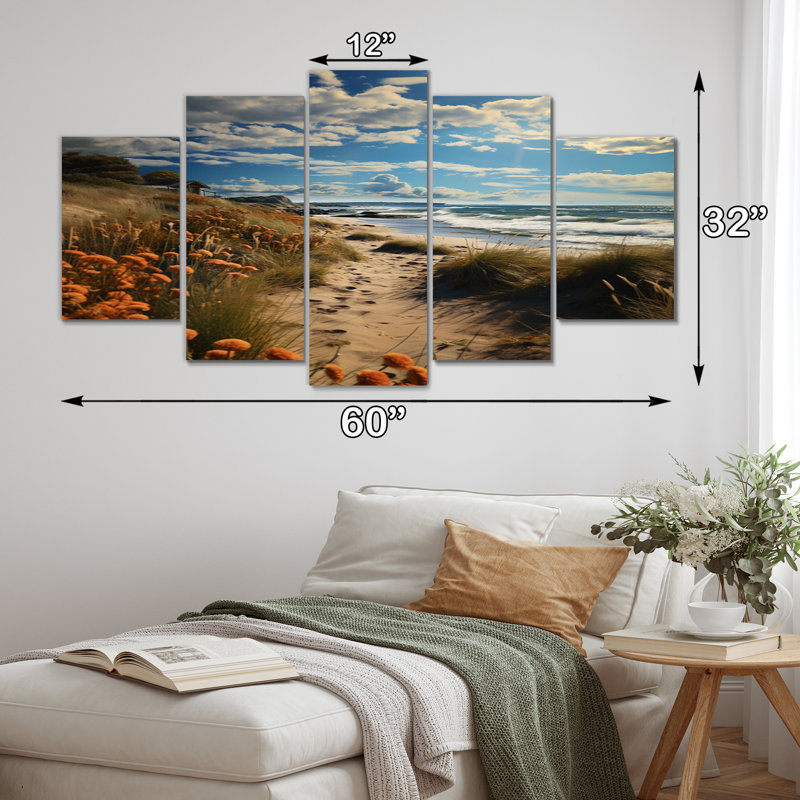 Mowry - art mural toile côtière - 5 panneaux