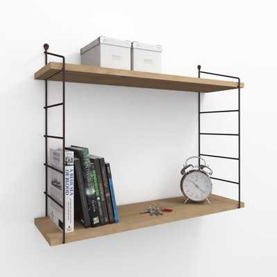 Modern Wall Shelf with Metal Bracket, 28.3 x 22.8 x 7.9 inches | 100% Melamine Coated Particle Board, Thickness: 0.7 inches | Perfect for Industrial & Contemporary Décor, Sturdy & Stylish Storage Solution