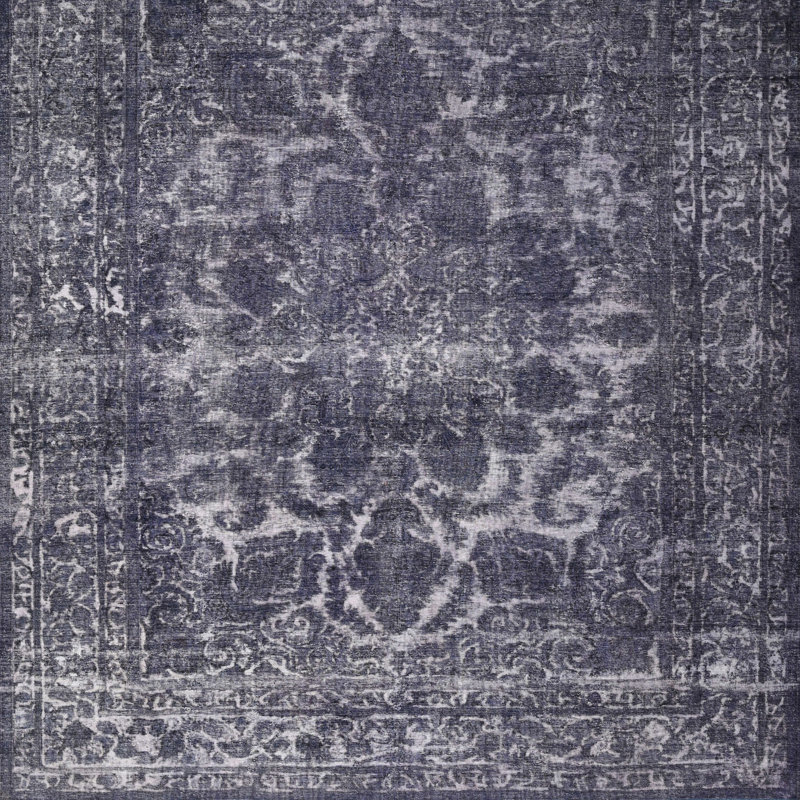 Tapis oriental bleu, Carré 7 pi