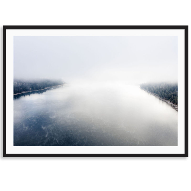 Tahoe Foggy Morning par Carly Tabak - Photographie de cadre, Bois noir, L 44 po x H 31 po