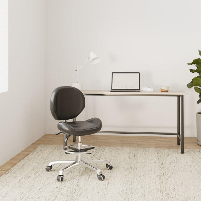Emmetta Backed Adjustable Height Ergonomic Industrial Stool