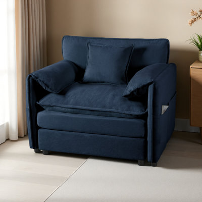 Fauteuil surdimensionné de 41,73 po, fauteuil rembourré moderne avec 1 coussin décoratif et canapé modulaire pour le salon