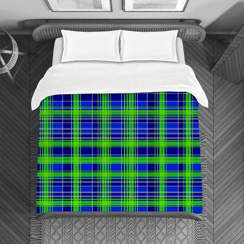 Polyester Plaid Duvet Cover, Twin Duvet Cover