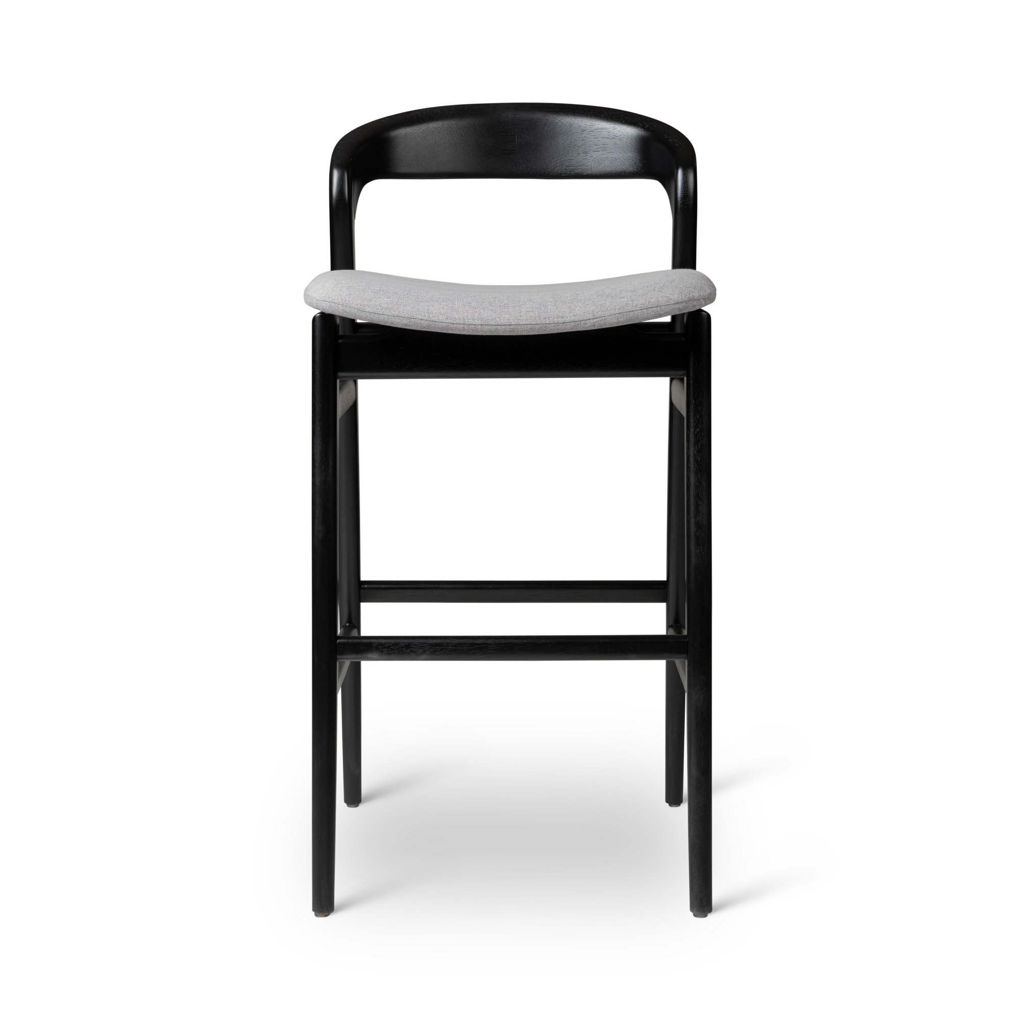 Anela Solid Wood Bar & Counter Stool, Bar Stool (29.25” Seat Height), Essence Gray/Ebano Frame