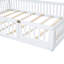 Lit de garde-corps double en bois blanc - Plateforme en forme de maison fonctionnelle avec taille, chaud