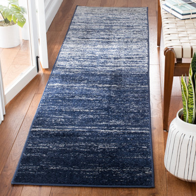 Tapis bleu marine / gris Ayoki