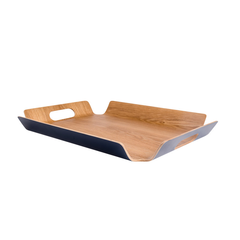 Solid Wood Tray, 44.50cm W x 33.50cm L x 4.50cm H, Blue