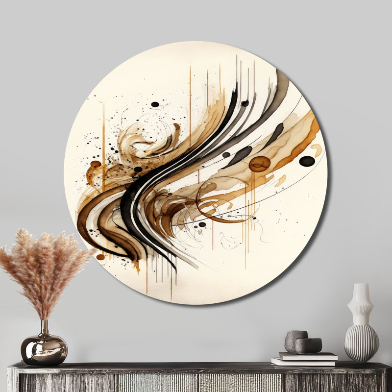Coltura - Art abstrait rond en métal, H 16 po x l 16 po