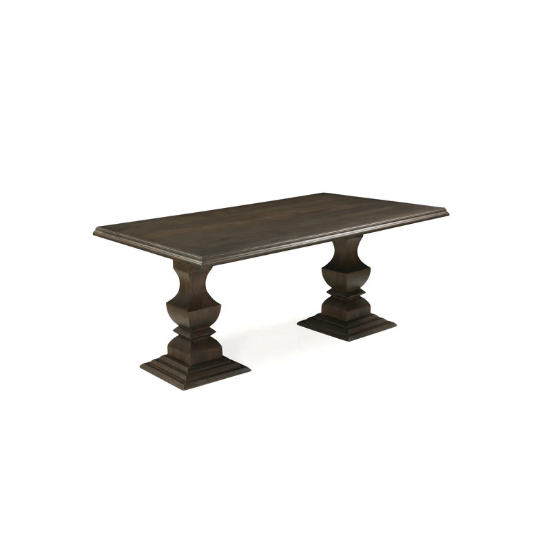 Josiane Solid Wood Rectangular Dining Table, Dark Walnut, 96"L x 42"W