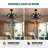 20" Industrial Caged Ceiling Fan Black  Caged Light Fixture