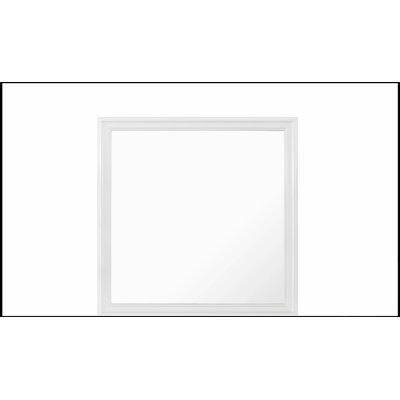 Shaker Metallic White Mirror With Beveled Glass For Contemporary Bedrooms And Dresser Complement