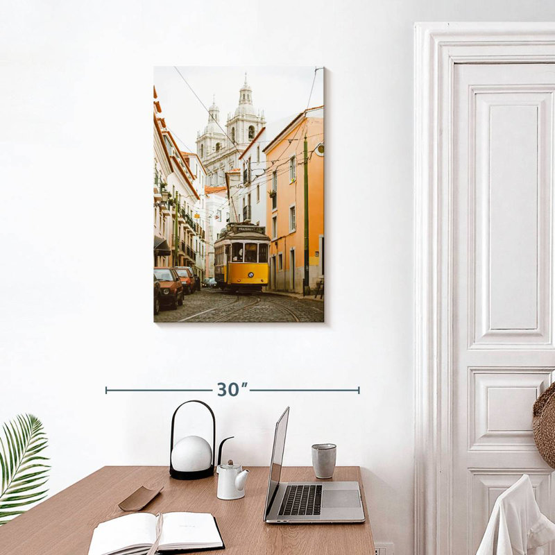 Mehar Alfama Yellow Tram, 30" H x 20" W