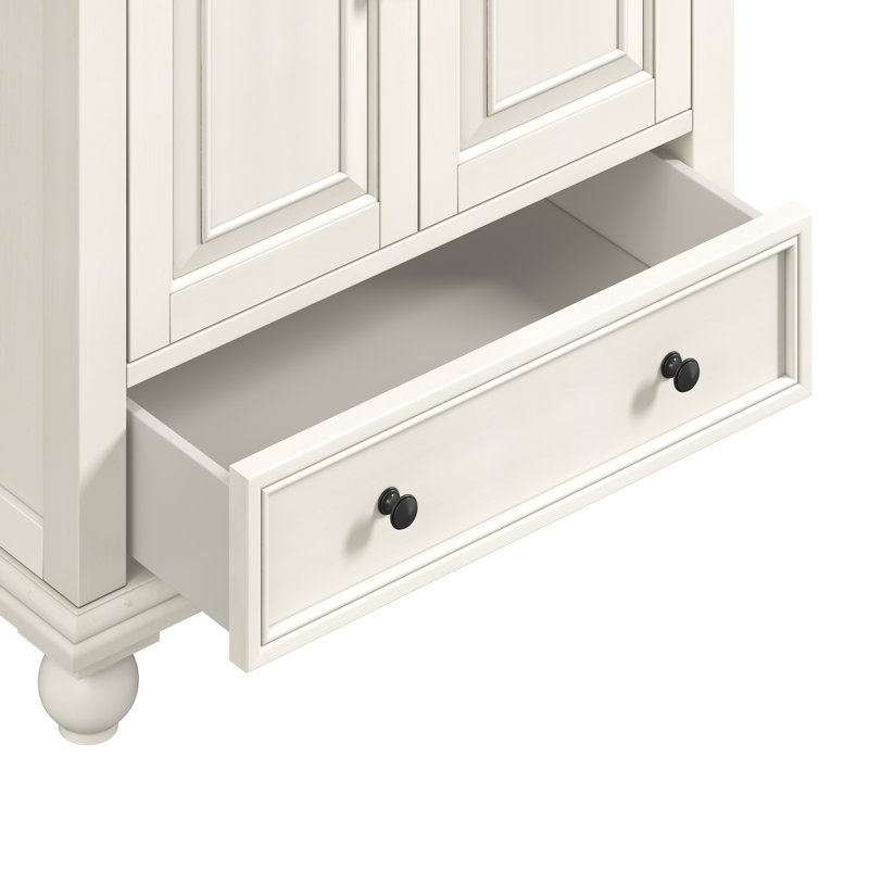 Magruder 30" Single Bathroom Vanity with Top, Carrera White, French White