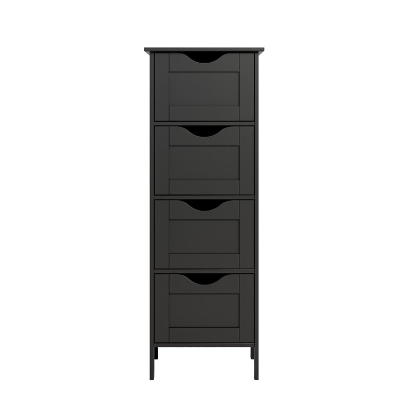 Black Bathroom Standing Cabinet 4-Drawers