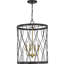 Luminaire suspendu cylindrique à 4 lumières