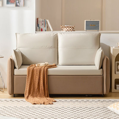 80.31" Gray Polyester Standard Sofabed cushion couch