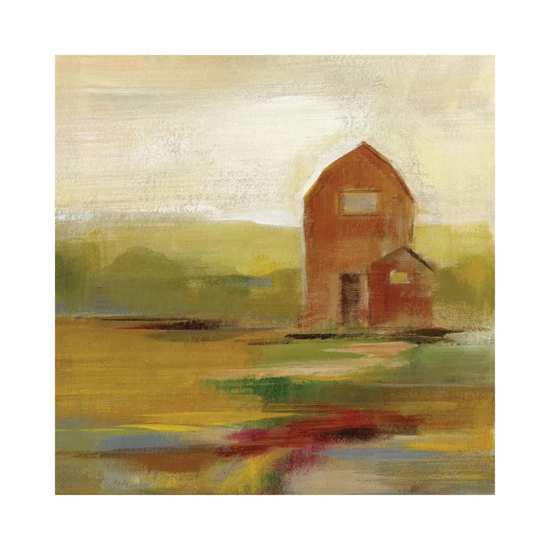 Hillside Barn II by Silvia Vassileva - Wrapped Canvas Painting, 30.48 cm H x 30.48 cm W
