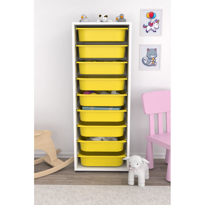Armoire polyvalente moderne 17,9 po x 48,0 po x 11,8 po | 100% panneau de particules enduit de mélamine, épaisseur: 0,7 pouce | Comprend de nombreuses tablettes, des pieds en plastique et une conception murale | Parfait pour les solutions de bureau à d