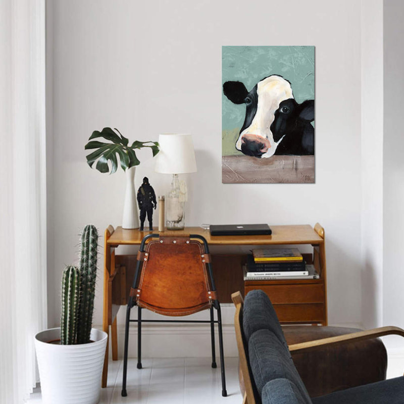 Holstein Cow III by Jade Reynolds - Print on Canvas, Wrapped Canvas, 20.32 cm H x 30.48 cm W
