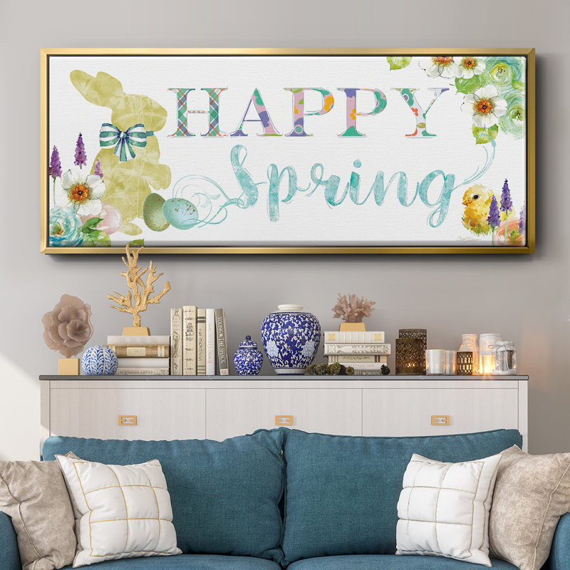 Joyeux printemps, toile encadrée, H 20 po x l 50 po