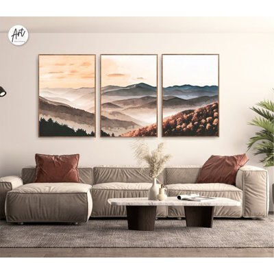 Great Smoky Mountains set of 3 bedroom wall art, photography prints