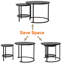 Ensemble de 2 tables basses gigognes rondes, tables d'appoint empilables à dessus noir moderne pour le salon, le balcon et les petits espaces (ensemble de 2)