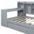 Twin Size Wooden Daybed With 3 Drawers, USB Ports And Desk , Gray-2033620028