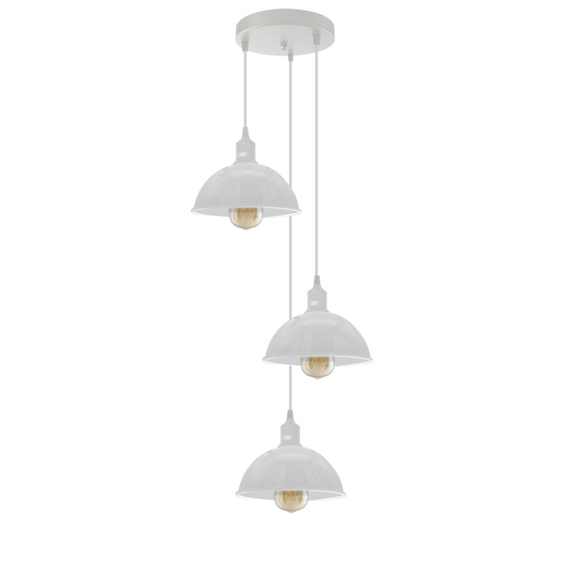 3 - Light Cluster Pendant, White, No, No