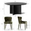 Ensemble de table de salle à manger ronde en placage de bois de 60 pouces avec 6 chaises à oreilles en chenille-913328175