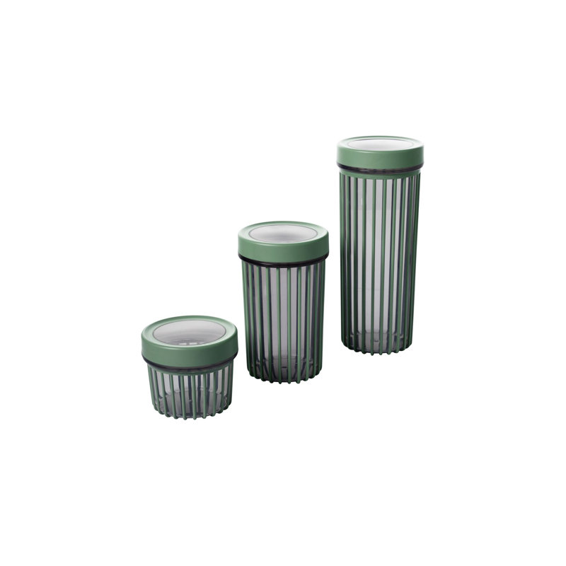 Elyssa Eco-Friendly Storage Box Set (6 Pieces), Green, 4.1 x 4.1 x 3.5 inches (2 Pieces) | 4.1 x 4.1 x 7.1 inches (2 Pieces) | 4.1 x 4.1 x 10.6 inches (2 Pieces) | 100% BPA-Free Plastic, Dishwasher Safe, Space-Saving Design