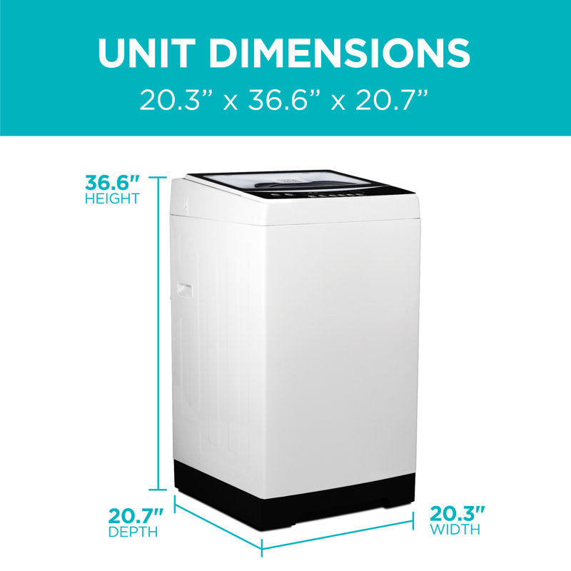 BLACK+DECKER Small Portable Washer, Portable Washer 1.7 Cu. Ft. with 6 Cycles, Transparent Lid