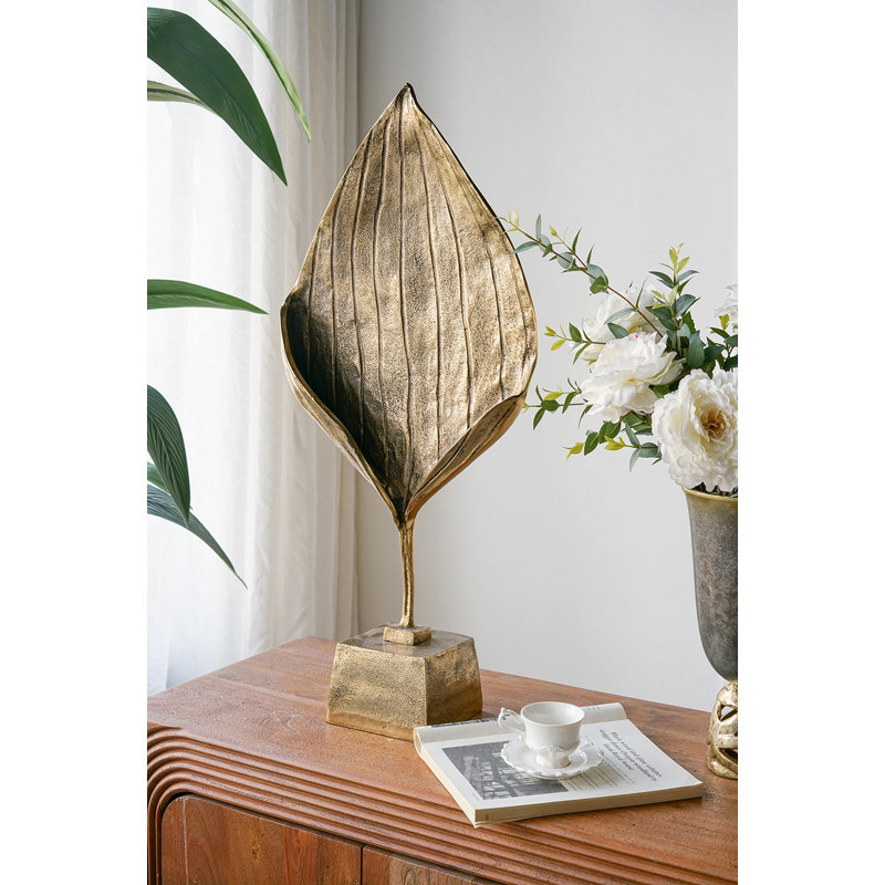 14X5.5X31" Decorative Leaf Sculpture