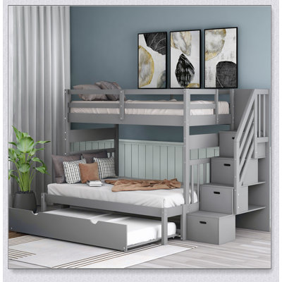 Twin Over Full Bunk Bed With Twin Size Trundle