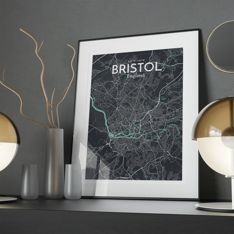 Bristol City Map In Dream - No Frame Print, 27.6cm H x 19.7cm W x 0.05cm D