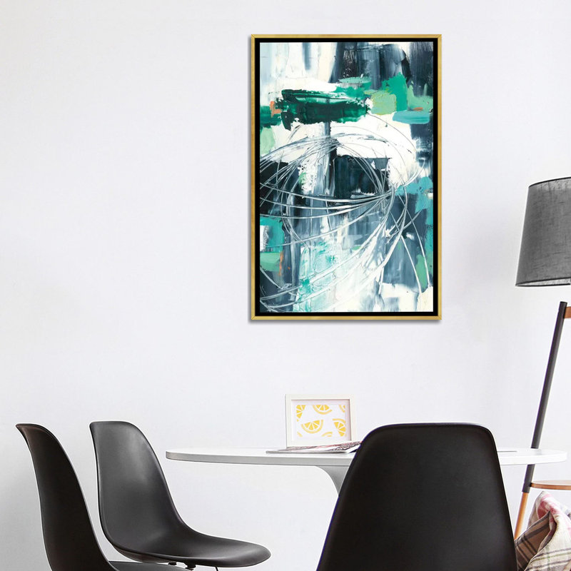 Reproduction d’art, "dispersion Light I" par Ethan Harper, H 40 po x l 26 po x P 1,5 po, Toile encadrée d'or, Pas de tapis