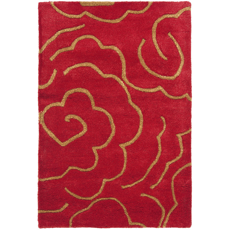 Soho Hand Tufted Wool And Viscose Floral Rug, Rectangle 2' x 3'