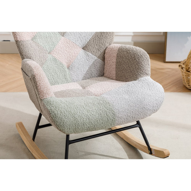Chaise d'appoint Macaroon Mid-Century, Crème/gris