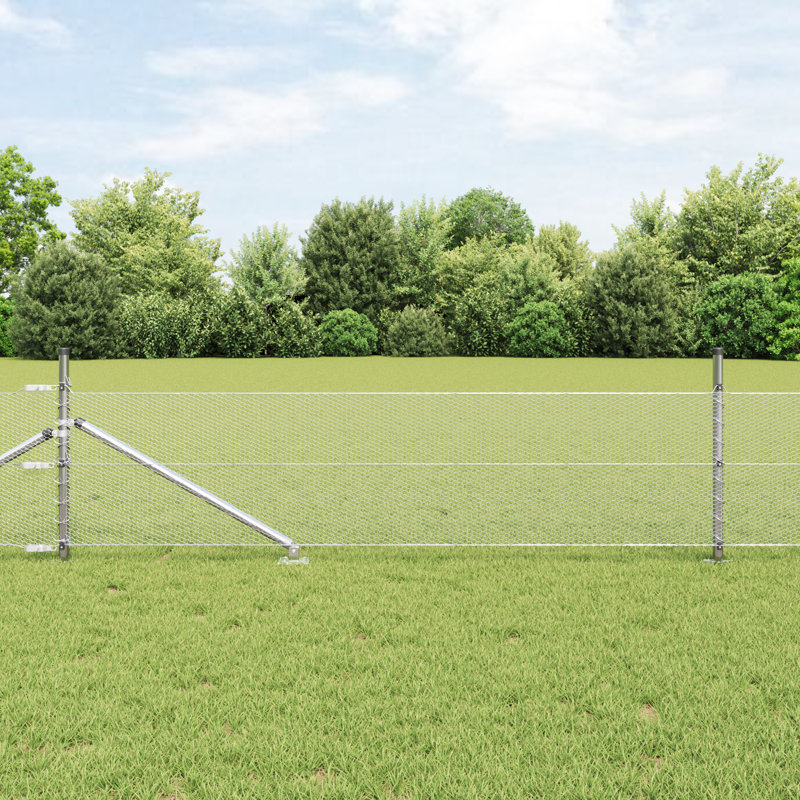 Hexagon Fence Galvanised Steel, Grey, 80cm H x 5000cm W