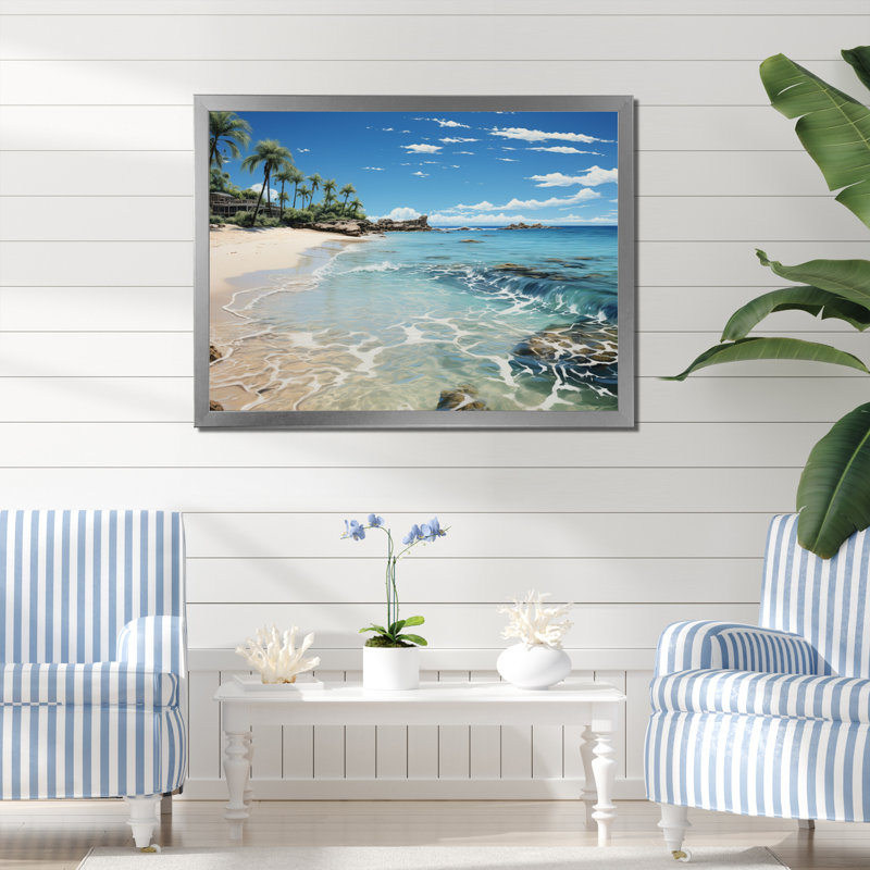 Ayr Beach Sandy Paradise I, H 12 po x l 20 po x P 1 po, Cadre photo argenté