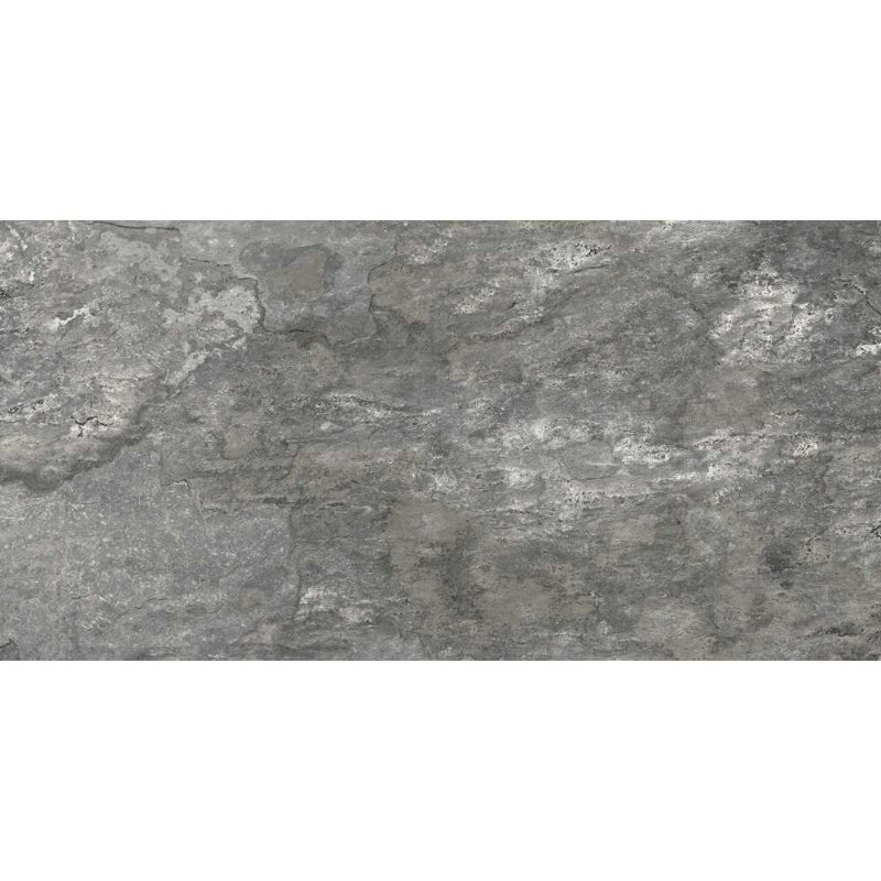 Wells Stone Slate 12" x 24" Matte Porcelain Wall & Floor Tile, Gray