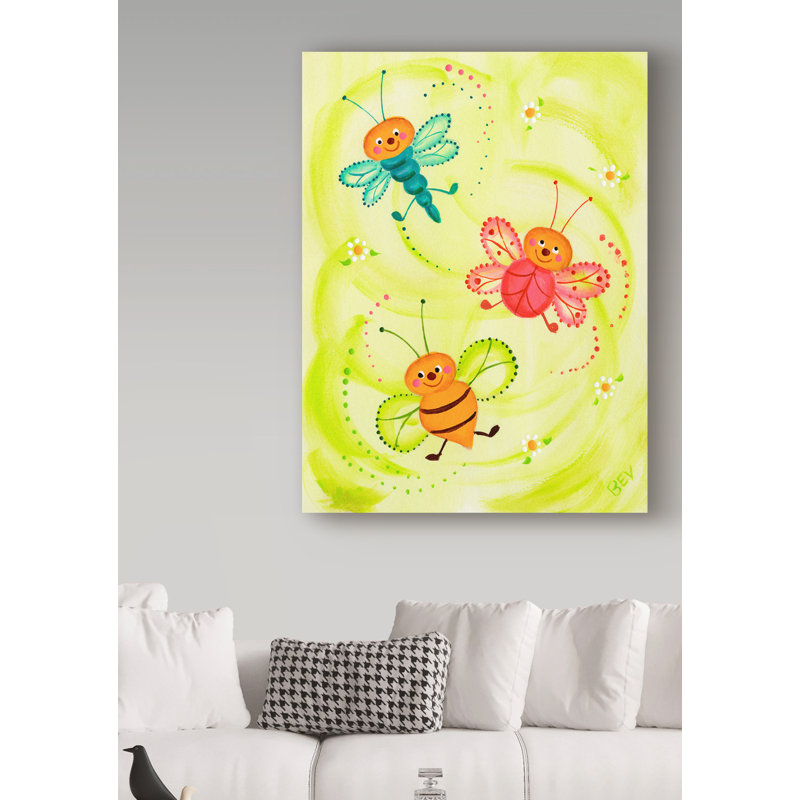 « trois little buggs », art sur toile, H 47 po x l 35 po x P 2 po