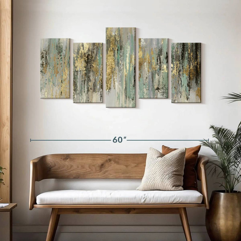 «Dripping Gold», reproduction d'art sur toile, H 27 po x l 54 po x P 1,25 po