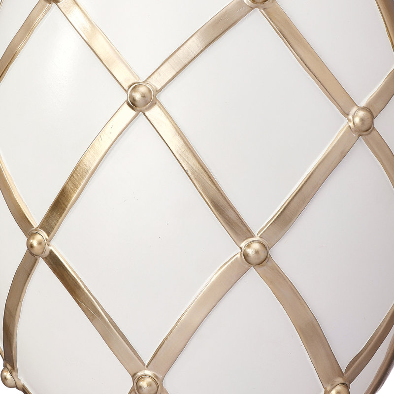 16.25" Resin Lattice White Chocolate Egg, 16.25 in x 12.5 in
