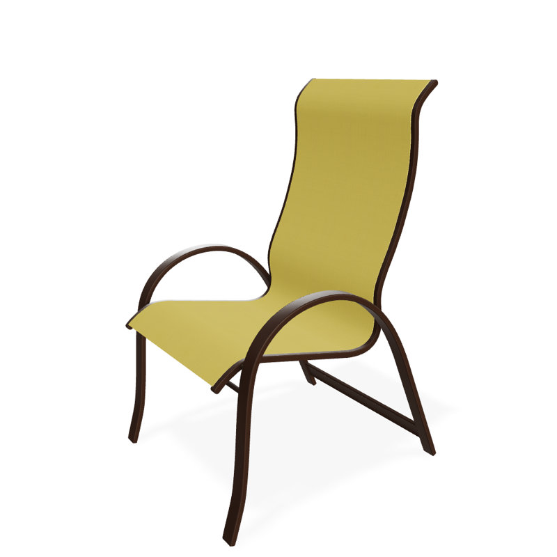 Chaise de patio empilable Hirotaka Supreme, Jaune 43D, Kona texturé