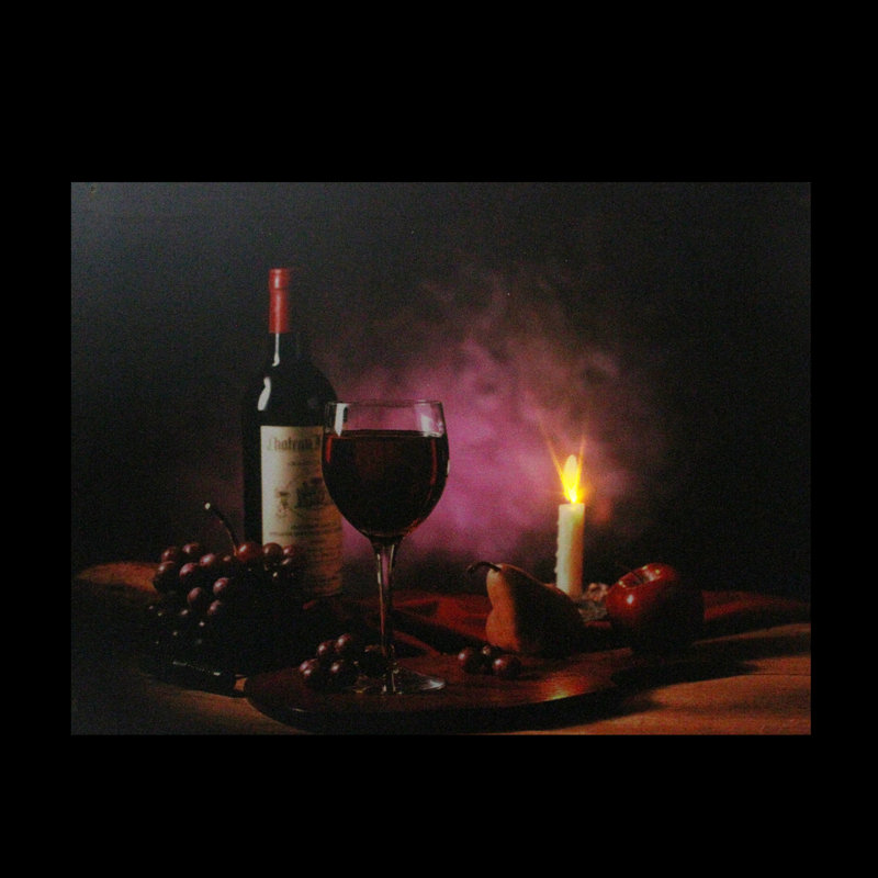 Art mural mauve à vin et bougie 11,75 po x 15,75 po