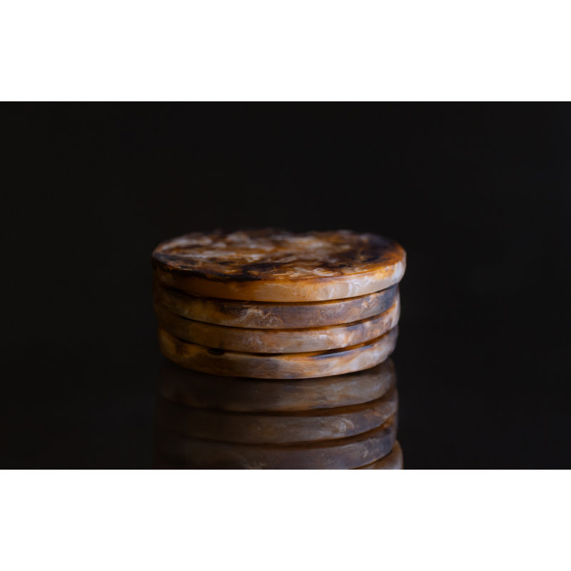 Landyn Resin Round 4 Piece Coaster Set